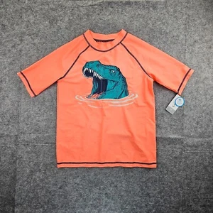 Carter's Boys Neon Orange size 12 T Rex Rash Guard New - Picture 1 of 1