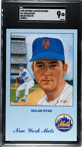 SGC 9! NOLAN RYAN-NEW YORK METS! 1990 LIMITED ED. POSTCARD # 3 SERIES 1 MINT! - Picture 1 of 2
