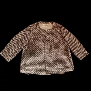 Marina Rinaldi Size XL Boulcle Open Kimono Jacket Brown & Silver Metallic Women - Picture 1 of 24