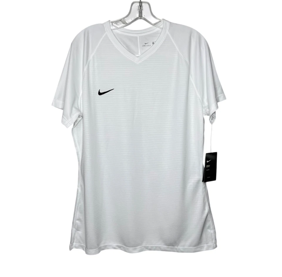 Nike Dry Tiempo Premier Short Sleeve Shirt Women's Medium White 894495-101