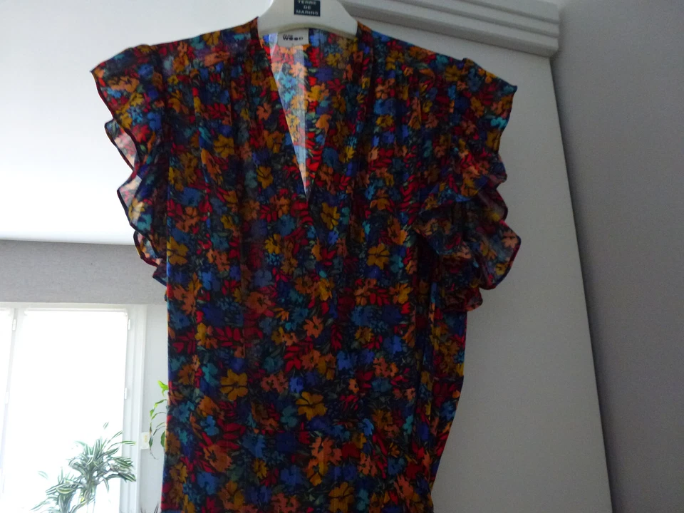 Robe longue Jane WOOD fleurie forme cache-coeur T.2 - Photo 1/4