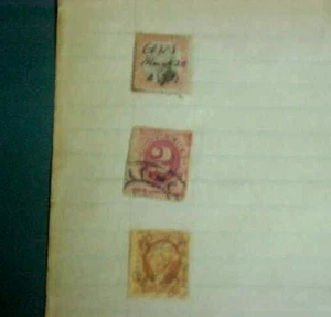 Francobolli assegni Quill Annullati George Washington 2 centesimi US Revenue Bank + ALTRO - Foto 1 di 5