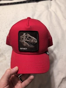 Goorin Bros Red Farm Trucker Snapback Hat Cap Extinct T- Rex Jurassic Park - Bild 1 von 12
