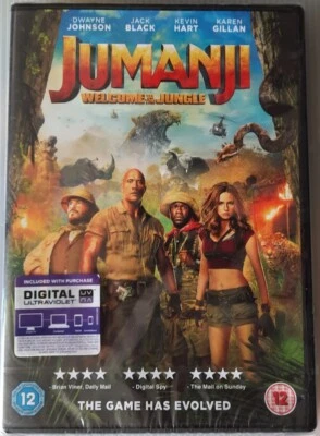 JUMANJI WELCOME TO THE JUNGLE - DWAYNE JOHNSON, JACK BLACK DVD - REGION 2 - NEW - Image 1 of 2