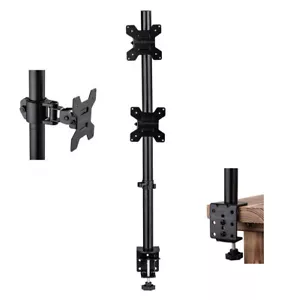 TV/Monitor VESA Desk Mount Dual Stacked Vertical Fits 13"-27" Screens LED LCD TV - Picture 1 of 19