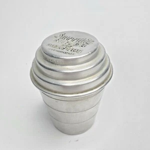 Frullatore e misurino in alluminio vintage con coperchio 4" arredamento casale - Foto 1 di 8