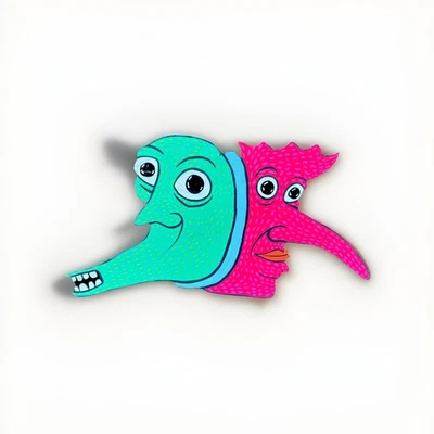 BURNLEY CUTOUT  ART OUTSIDER ORIGINAL FRIENDLY FINDLEY  TIN FOLK  sign PAINTING  - Image 1 of 2