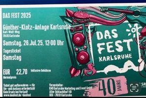 3Tickets " das Fest" in Karlsruhe Samstag 26.07.25 - Bild 1 von 1