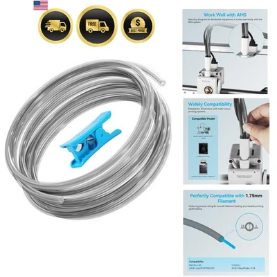 Impresora 3D PTFE Tubo Filamento Bowden Tubo para Bambu Lab Creality Ender 3 V3 5 m Foto 1 de 4