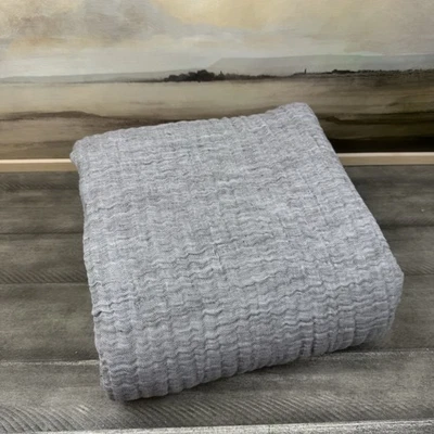 Manta de cama Pottery Barn Cloud Blanker completa/gris reina lavada Foto 1 de 4