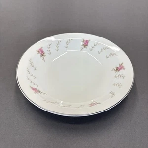 Sango Patricia Soup Bowl 7 3/4" Replacements Pink Roses Platinum Trim - Picture 1 of 9