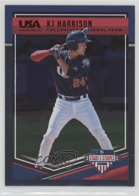 2018 Panini USA Baseball Stars & Stripes Longevity Ruby /249 KJ Harrison #95 - Image 1 of 2