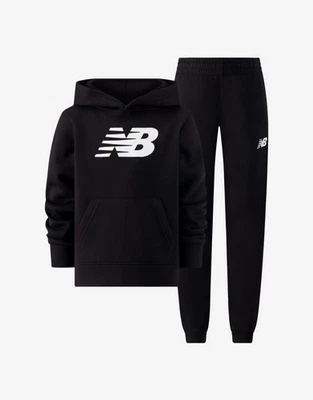 Conjunto de sudadera con capucha y jogger New Balance Kids premium polar talla 12, negro, nuevo con etiquetas Foto 1 de 4