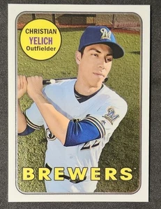 2018 Topps Heritage CHRISTIAN YELICH #720 Chrome Parallel #'d 611/999 - Picture 1 of 2