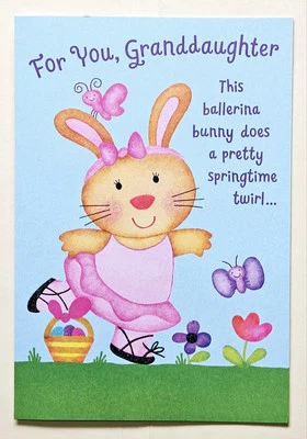 Feliz Páscoa! Para você neta/saudação. Cartão de grande formato (+ Envel 8x5,5") - Imagem 1 de 4