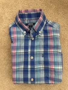 Izod Long Sleeve Button-down Collared Dress Shirt with Chest Pocket - Picture 1 of 6