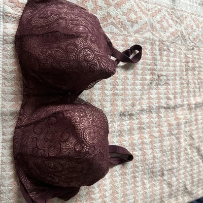 Sujetador Lane Bryant Cacique Cobertura Completa Ligeramente Forrado 44DD Púrpura Encaje Superpuesto Foto 1 de 4