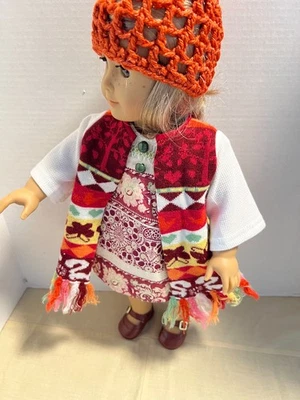 4 pc coat, buckle shoes, hat &  dress  made  for 18" American Girl Doll - Image 1 of 4