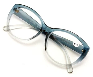 Oversize Women Reading glasses - Magnified Readers Cateye Vintage Jackie O Clear - Picture 1 of 27