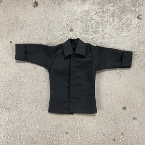 SU-RSVSHT-BLK: Black Dress Shirt w/ roll-up sleeve for 6" Mezco Nota slim body - Picture 1 of 4
