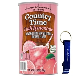 Country Time Rosa Limonade Pulver Getränk Mix 1 Kanister 82,5 Unzen mit Schlüsselanhänger - Bild 1 von 1