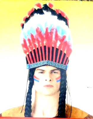 Western Native American Indian Headdress Costume Halloween Thanksgiving - Image 1 of 2