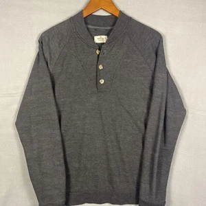 Marine Layer Henley Shirt Men’s Large Gray Jersey Soft Made in California - Picture 1 of 9