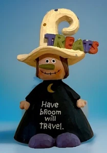 Adorable Witch “Have Broom Will Travel” Figure Halloween 3.5” - Picture 1 of 5