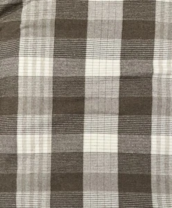 IVORY BROWN Plaid Wool Fabric 60” Width - Picture 1 of 3