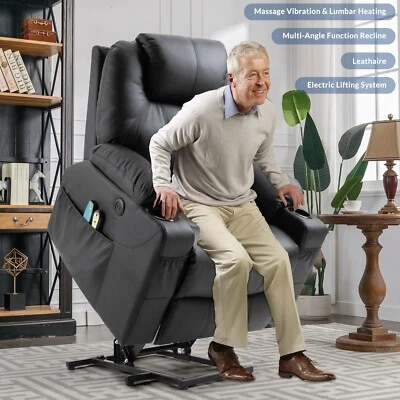 Silla Reclinable Power Lift con Masaje Calor Silla Reclinable Eléctrica para Ancianos Foto 1 de 3