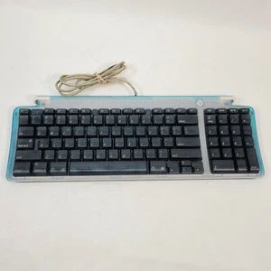 VTG Apple Keyboard 1998 USB Translucent Aqua/Teal Model M2452 Tested Working - Picture 1 of 8