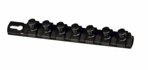 Ernst 8428 8"L 1/2" Drive Socket Rail Organizer with 7 Twist Lock Clips - Black - Picture 1 of 1