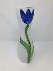 Blue Tulip Kosta Boda Hand Painted Vase with Sticker