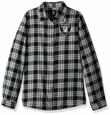 Camisa de franela a cuadros Forever Collectibles NFL para mujer Oakland Raiders Foto 1 de 2