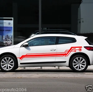 Car Stickers Rally Racing Cross Stripe 92'' for Scirocco Golf Vinyl Decal ZC1053 - Bild 1 von 5