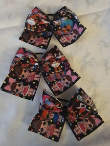 1x Girls Hair Bow Accessories Cheer Dance Medium Dolls Doll Dolly black - Picture 1 of 1