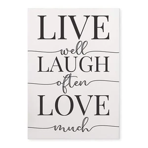 Live Well Laugh Often Love Much Wood Sign 12x18 - Picture 1 of 2