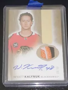 WYATT KALYNUK 2021-22 UD THE CUP Gold Foil 3 Color Rookie Patch Auto # /10 - Picture 1 of 3