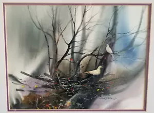 ORIGINAL“Alireza”- "ALI GOLKAR LANDSCAPE PAINTING" Watercolor-Signed-Framed 1984 - Picture 1 of 6