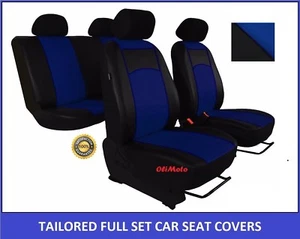 Blau Eco-Leder Maßgefertigte Set Sitzbezüge Skoda Octavia Mk3 2013-2020 AUF LAGER - Bild 1 von 12