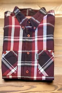 Woolrich Men's XL Long Sleeve Button Down Burgundy Brown Red DBLPocket Shirt VTG - Picture 1 of 12