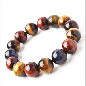 Colorido Natural 6mm Pulsera Piedra Ojo Tigre Cuentas Un Círculo Pulsera Regalo - Imagen 1 de 9