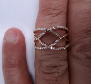 10K Rose Gold Diamond Cocktail Ring Diamonds=.80 Carat D-VS2 Value=$3,950 - Picture 1 of 11