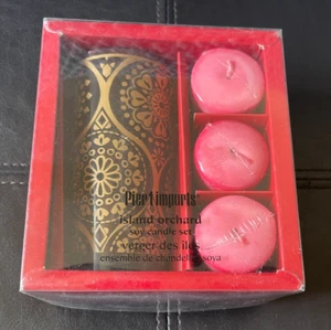 NEW Pier 1 Imports Island Orchard Soy Candle Set Candleholder & 3 Votives - Picture 1 of 7