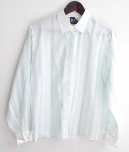 Damen Bluse Langarm weiß grün gestreift Gr. 40 v. Your Sixth Sense - Picture 1 of 2