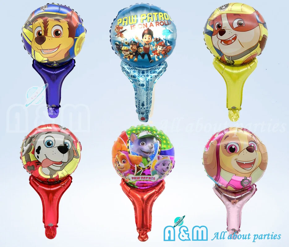 Set of 6 Paw Patrol Hand-Held Foil Balloon Set Birthday Party Decoration - image 1 of 1