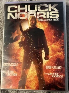 Chuck Norris Total Attack Pack (4-Disc) DVD SET. Missing In Action, Delta Force - Picture 1 of 4