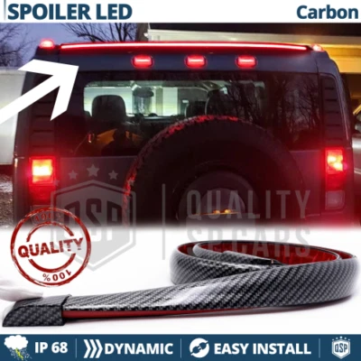 SPOILER LED Per Hummer H3 Posteriore Adesivo Striscia Led DINAMICA Fibra CARBONI - Immagine 1 di 4
