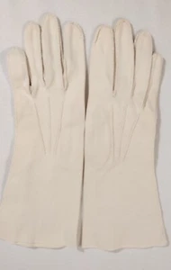 Vintage cremefarbene seidig weiche Kinder Leder Damen Handschuhe Medium siehe Maße 1940er - Bild 1 von 14