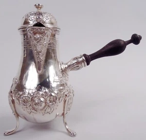 Cafetera antigua rococó Hanau alemana plata 800 Georg Roth - Imagen 1 de 12